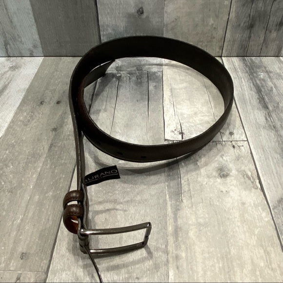 MURANO Men’s Brown Embossed Leather Belt Size 32 - Picture 3 of 7